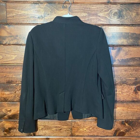 Banana Repuiblic Band-Collar Blazer Button Front Black Preppy Women's - Picture 14 of 14